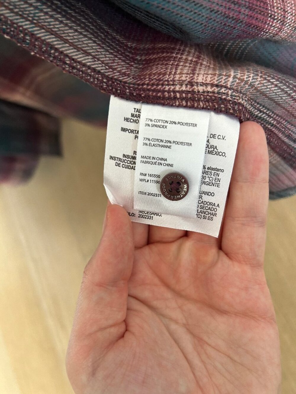 NWT Women's Weatherproof Vintage Flannel Shirt, size XXL - Picture 4 of 9